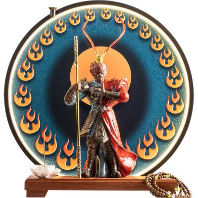 China Single-piece Package LED Light Sun Wukong Incense Burner Holder for Home Ornaments for sale