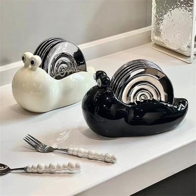 China Party Occasion Cute Snail Design Cartoon Ceramic Dinnerware Set with Disposable Plate for sale