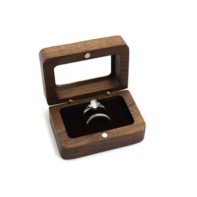 China Personalized Jewelry Storage Solution Engraved Wood Gift Box for Proposals Weddings for sale