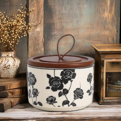 China Customized Color Ceramic Tea Canister Perfect for Storing Jewelry Small Kitchen Items for sale