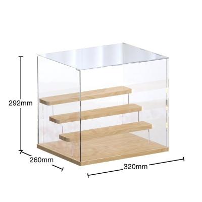 China Modern Wood Display Stand for Bubble Mart's Square Blind Box Storage Cabinet with Dust Cover for sale