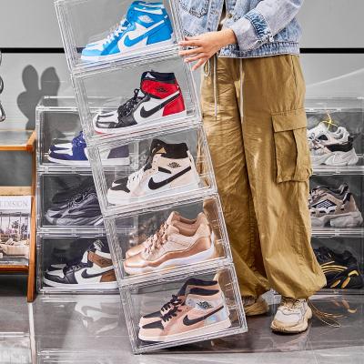 China Functional Design Shoe Rack Organizer Detachable Double-Tier Foldable Plastic Acrylic for sale