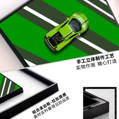 China Electric Still Life Cross-Border E-Commerce Modern Creative Alloy Car Hanging Painting for sale