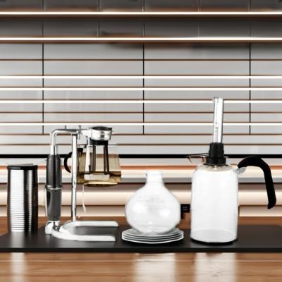 China Sustainable Coffee Tea Tools Classic Glass Syphon Pot with Plug Pitcher and Milk Pot for sale