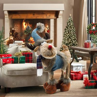 China Customized Color Reindeer Plush Toy for Holiday Christmas Decorations Stuffed Animal for sale