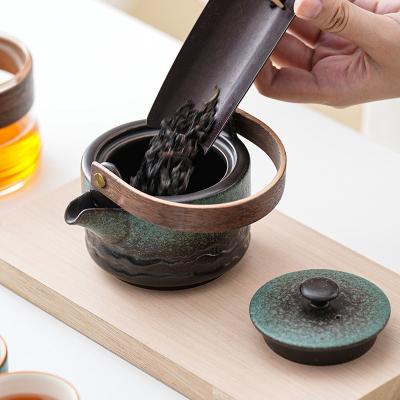 China Nachhaltiges Single Pot Keramik Kung Fu Tee Set Stilvolles Design für Zuhause im asiatischen Zen zu verkaufen