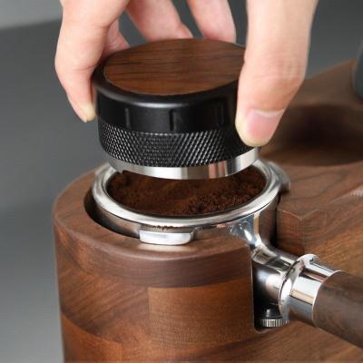 China Portable Espresso Coffee Tamper with Walnut Wood Handle and Stainless Steel Base for sale