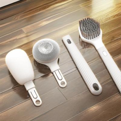 China White Household Cleaning Brush for Pots Dishes Cookware Bathroom Floor Temp Resistant for sale