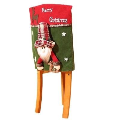 China 46*54cm Santa Claus Chair Back Cover for Living Room Holiday Christmas Figurine Toy for sale