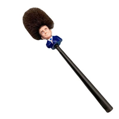 China Customized Size Plastic Creative President Toilet Brush with Base Stylish and Durable for sale