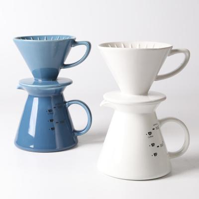 China Estilo de diseño único Herramientas de café y té Cerámica azul y blanco Verter sobre el goteador de café en venta