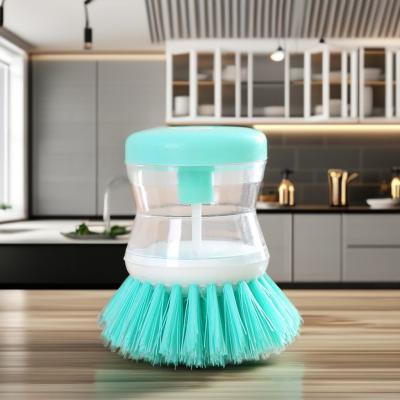 China Plastic Dish Pot Cleaning Utensils with Kitchen Sink Scrubber Brush and Liquid Dispenser for sale