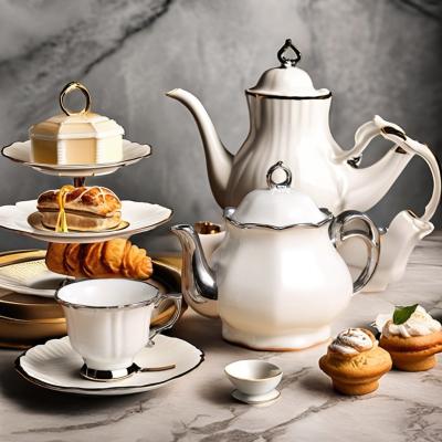 China Conjunto de tazas y platillos de porcelana para conocedores de café al estilo europeo moderno en venta