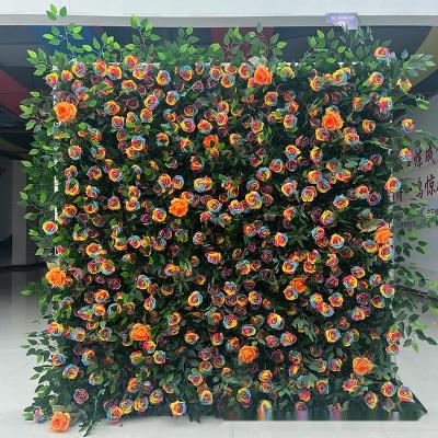 China Outdoor Wedding Decor 3D Cloth Flower Wall with Simulated Greenery Articial Flowers for sale