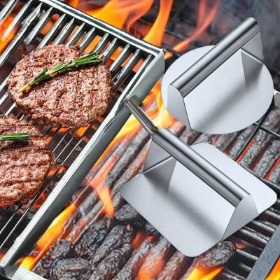 China Square Stainless Steel Burger Press Non-Stick Fabric Smasher for Bbq Accessories Tool Set for sale