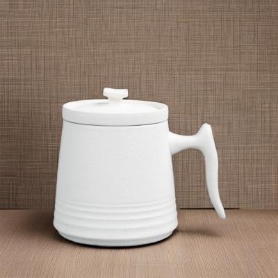 China Classic White Porcelain Design 900cc Ceramic Tea Pot and Coffee Cups Set Volume 250ml for sale