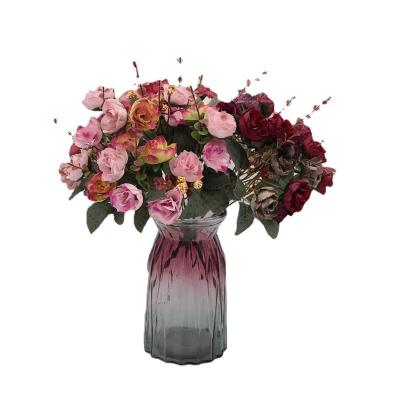 China Silk 21-Diamond Roses Autumn Bouquet for Weddings and Home Decor in Autumn Colors for sale