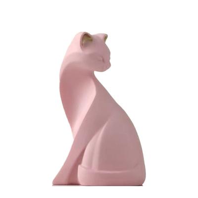 China Retrato estilo de diseño moderno Estatua de gato modernista Escultura de resina mejorada con cuerda para decoración del hogar en venta