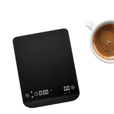 China 3kg/0.1g Rechargeable Digital ABS Coffee Scale with Timer High Precision and Stocked for sale