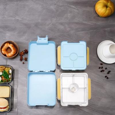 China Round Silicone Lunchbox for Kids Leak-Proof and Microwavable 3 Compartment Bento Box for sale