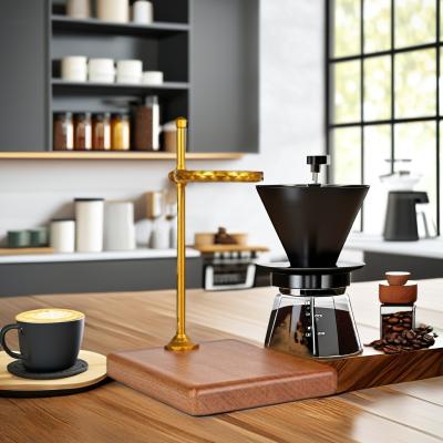 Cina Tipo di utensili da bere Set di tè e caffè Legno massello Versare sopra il banco del caffè con gocciolante di rame in vendita