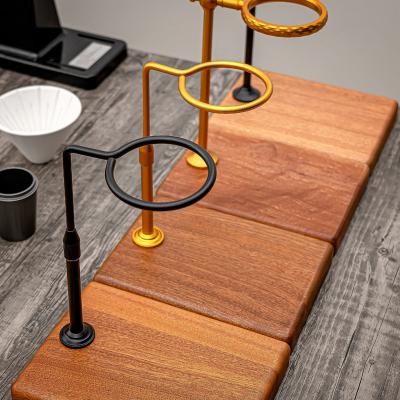 China Modern Design Copper Dripper Stand Solid Wood Pour over Coffee Station Set for Home Brewing Tea Making for sale