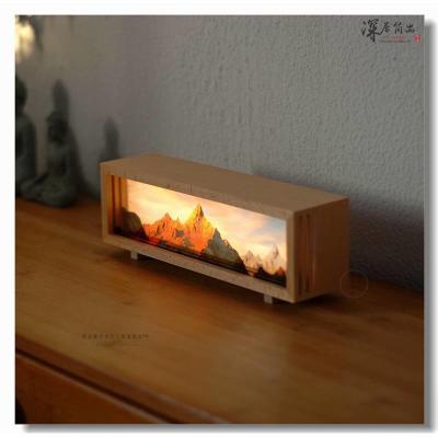 China Custom Size Rizhao Jinshan Modern Rechargeable Night Light Meili Snow Mountain Desktop Atmosphere Light Canvas Cultural Gift Qianli for sale