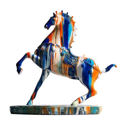 China Antique Galloping Horse Resin Ornament A Unique and Stylish Home Decor for Celebrations for sale