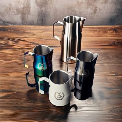 China 350ml/500ml Stainless Steel Milk Jug Stocked Pitcher for Espresso Coffee and Foam Milk for sale