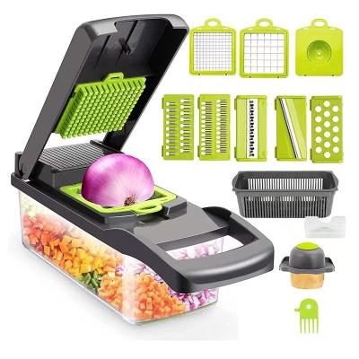 China Stainless Steel 16 in 1 Kitchen Accessories Vegetable Chopper Onion Slicer Peeler Cutter for sale