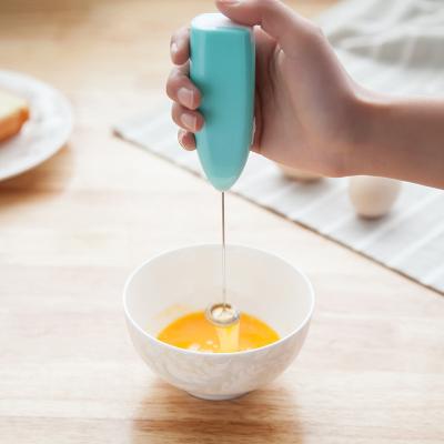 China Sustainable Stainless Steel Silicone Egg Coffee Milk Frother Handheld Electric Whisk for sale