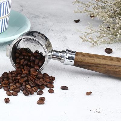 China 51mm Ceramic Handle Espresso Portafilter with Wooden Handle and Stainless Steel Design for sale