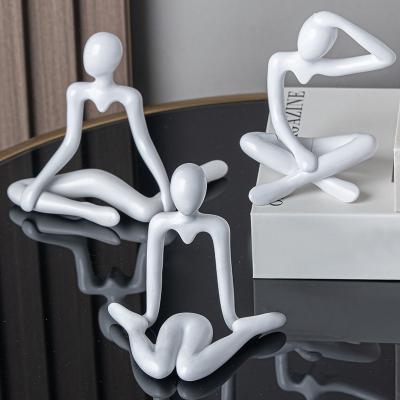 China Wall Desktop Shelf Boxed Decorative Item Modern Minimalist Resin Thinker Sculpture for sale