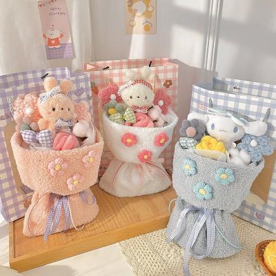 China 8-13 Years Old Girls' Perfect Gift Mini Animal Plush Toy Set with Floor Vase and Rope for sale