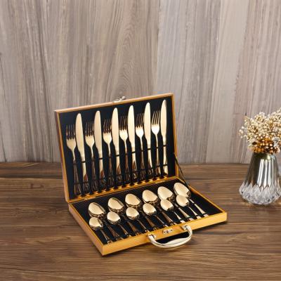 China Sustainable Stainless Steel 24pcs Cutlery Set for Home Hotel Restaurant Weddings for sale