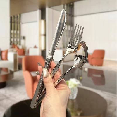 China Tablewear Set Reusable Stainless Steel Golden Cutlery Flatware Sets with Custom Logo for sale