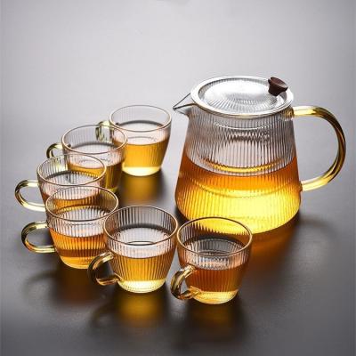 China Potes de água Chaleiras de chá de vidro 500ml/800ml/1000ml para bebidas elegantes e elegantes à venda