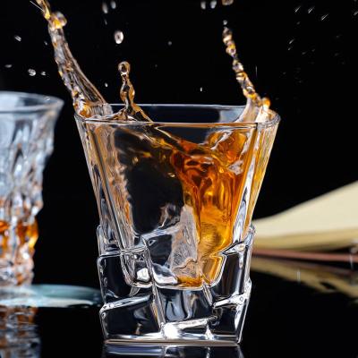 China Custom Pattern 310ml Lion Animal Old Fashioned Glass Shot Cup for Bar Whiskey Glasses for sale