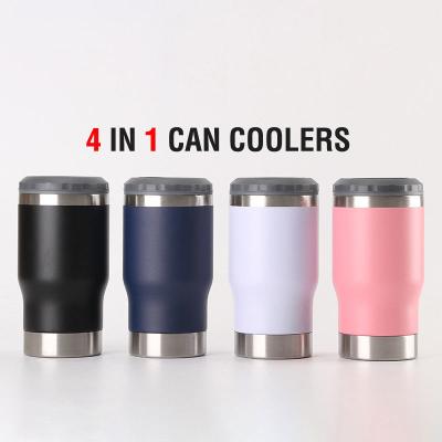 China Regreso a la escuela Oportunidad aislada Slim 12 oz cerveza Cozies 4 paquetes de acero inoxidable refrigerador en venta