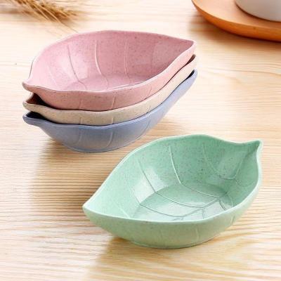 China 1PC Disposable Snack Plate Leaf Shape Plastic Dish 11*7CM Japanese Cutlery for Kitchen for sale