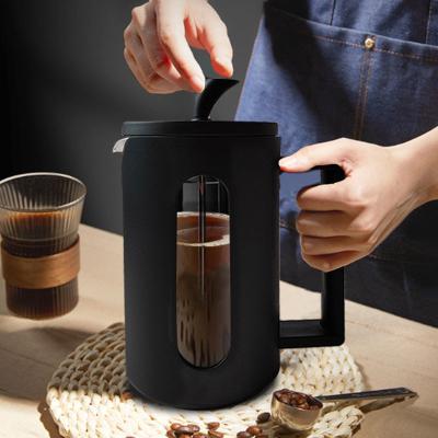 China 600ml Sustainable Stylish Classic Ceramic French Press for Daily Coffee Tea Sets for sale