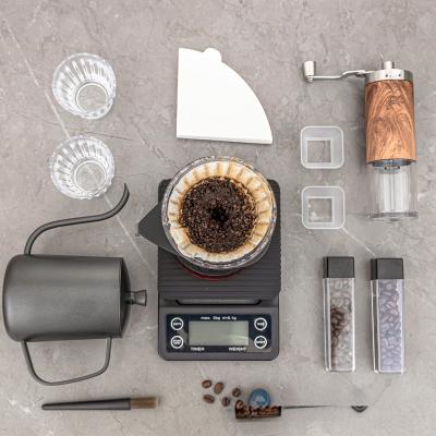 China Coffee Enthusiasts Starter Set CLASSIC Style with Grinder Maker Moka Pot and Utensils for sale