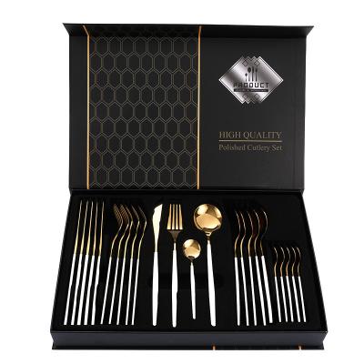 China Custom Logo Cutlery Set in Sustainable Stainless Steel for Wedding Gift Box Packaging for sale