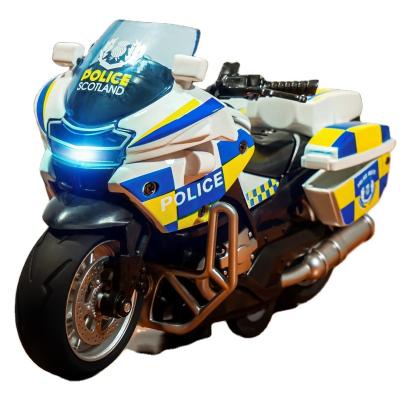 China Friction Toy Hot Selling BMW Motorcycle Police Car Simulation Alloy Motorcycle Model Toy for sale