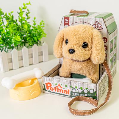 China 4 Styles Cute Electric Stuffed Toy Small Dog Robot Pet Toys For Children Singing Plush Walking Animal Toys for sale