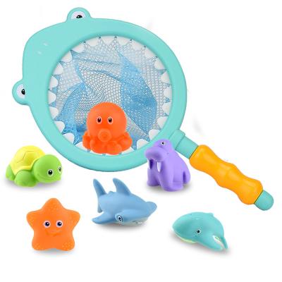 China Bath Toy 1-3 Children's Bath And Kneading Is Called Water Spray Net Fishing Toy for sale