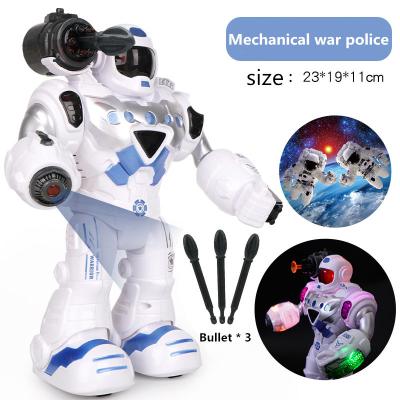 China light & Noise 1-2 boy police mechanical intelligent non remote control toy early education puzzle walking electric robot gift for sale