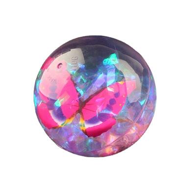 China Children's 1-1 instant large diameter 10cm crystal ball elastic ball jumping ball transparent transparent luminous toy for sale