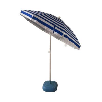 China Outdoor Furniture Navy Blue Stripe Polyester Fabric With Tilt Parasol Beach Umbrella for sale