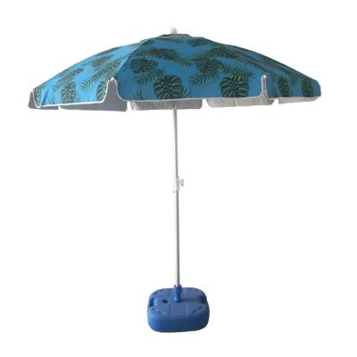 China Retail 6.5ft modern flower printed aluminum portable umbrella adversting lightweight beach umbrella for sale